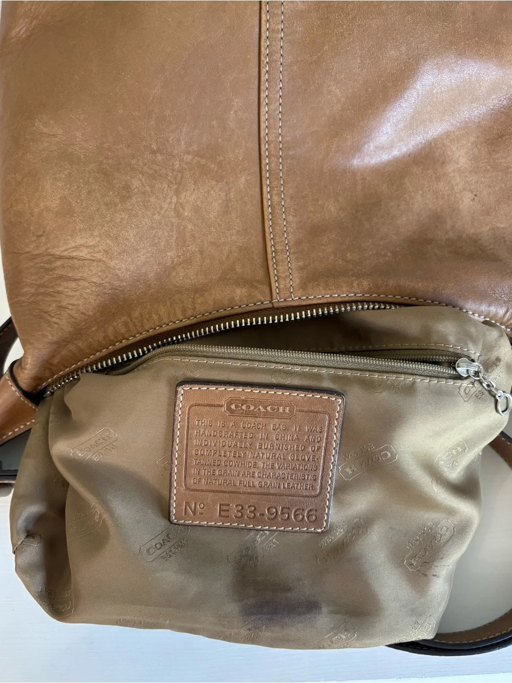 Vintage Coach Legacy 9566 Leather Hobo Bag Tan
